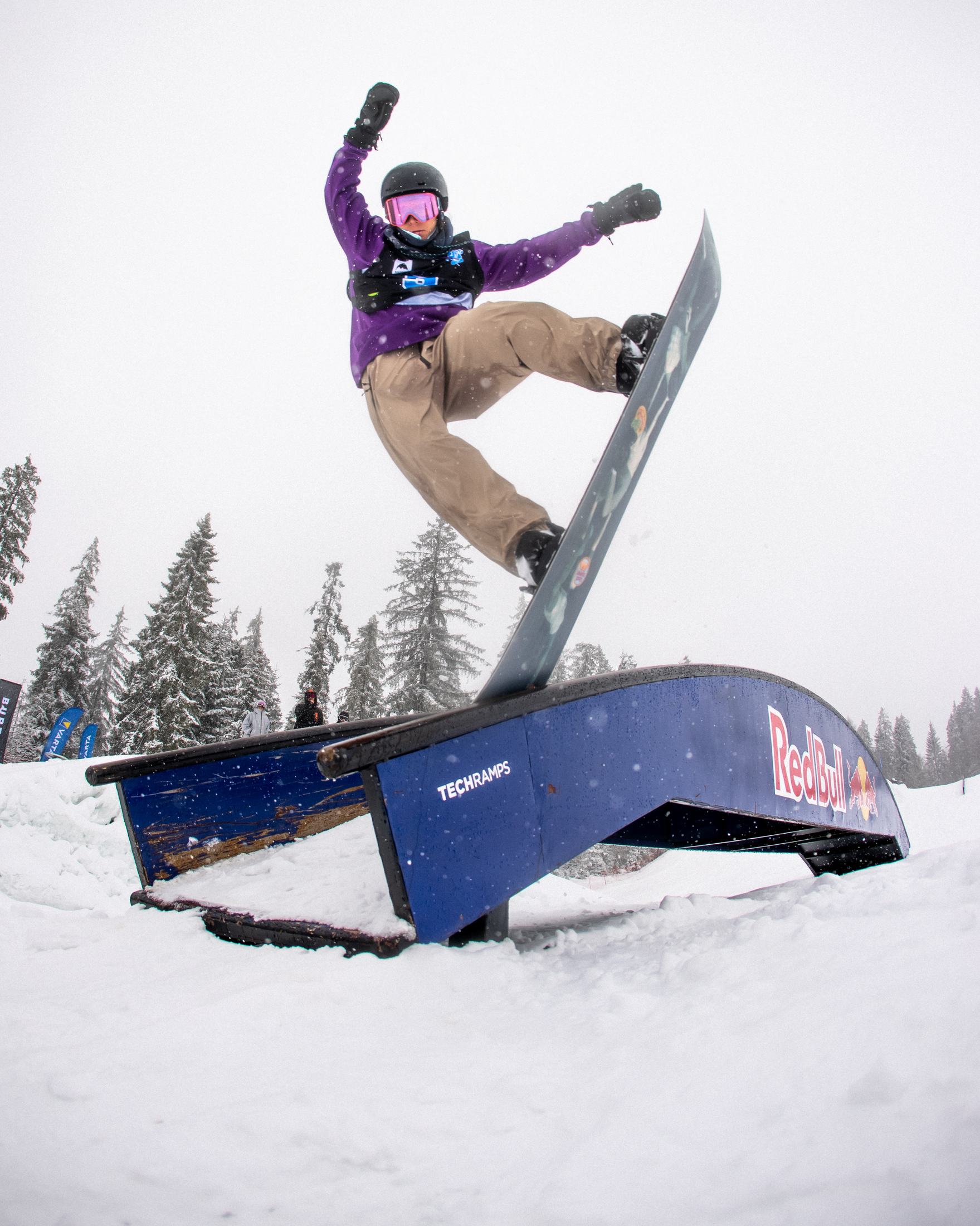 Snowboard action shot